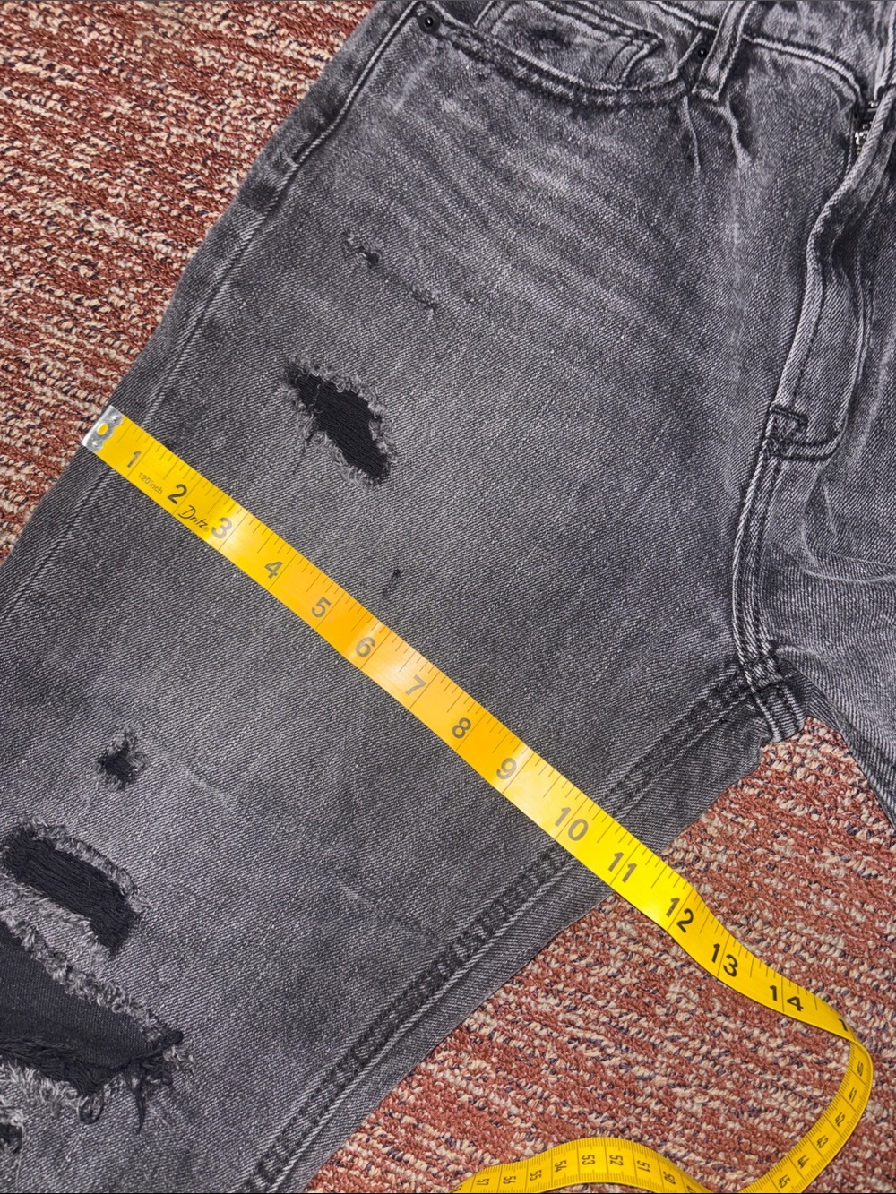 Hidden jeans wide leg crop black distressed denim tapered straight grunge 28 - Picture 12 of 14